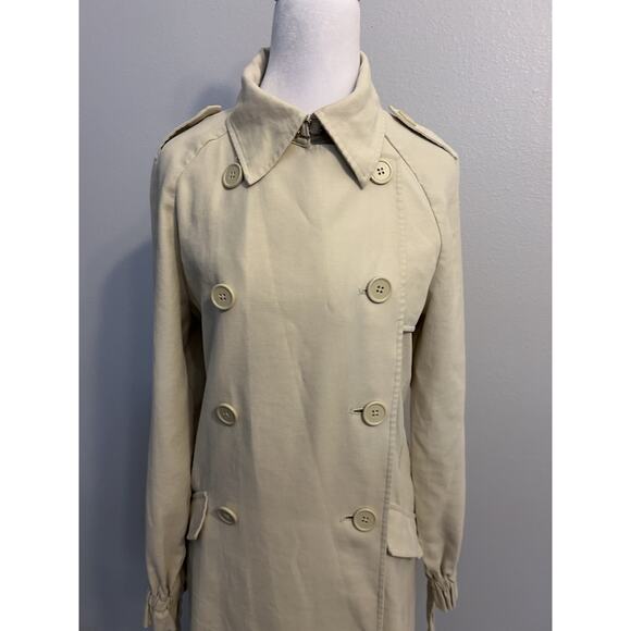 New GUESS Trench Coat Double Breasted Structured Military Long Office 80s Style - Picture 7 of 16